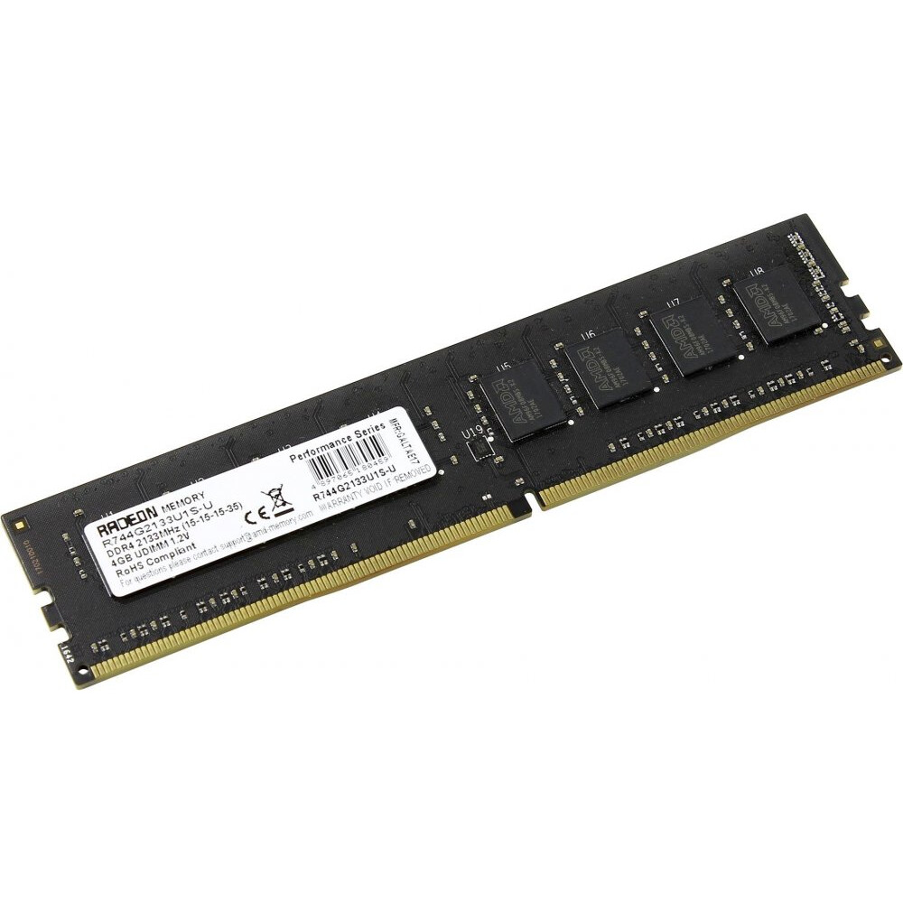 Оперативная память AMD RTL DDR4 2133MHz, R744G2133U1S-U, 4 Гб детальное изображение - 1