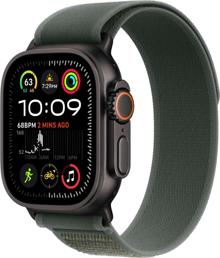 Умные часы Apple Watch Ultra 2 2024, 49 мм, Black Titanium Case with Green Trail Loop, Черный детальное изображение - 1
