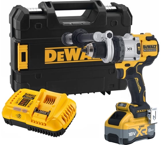 Аккумуляторная ударная дрель-шуруповерт DeWALT DCD1007WW1T-QW, 18 В, 169 Нм, 8 А·ч детальное изображение - 1