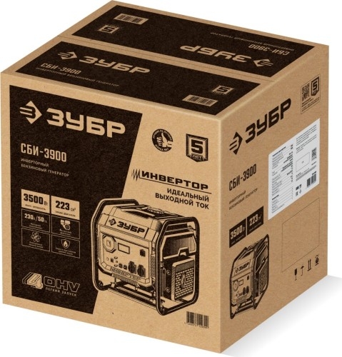 Генератор бензиновый ЗУБР СБИ-3900, 3.5 кВт, Красный детальное изображение - 2