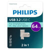 USB Flash накопитель Philips 2-in-1 (FM64FD145B) 64 ГБ, серебряный вариант - 1