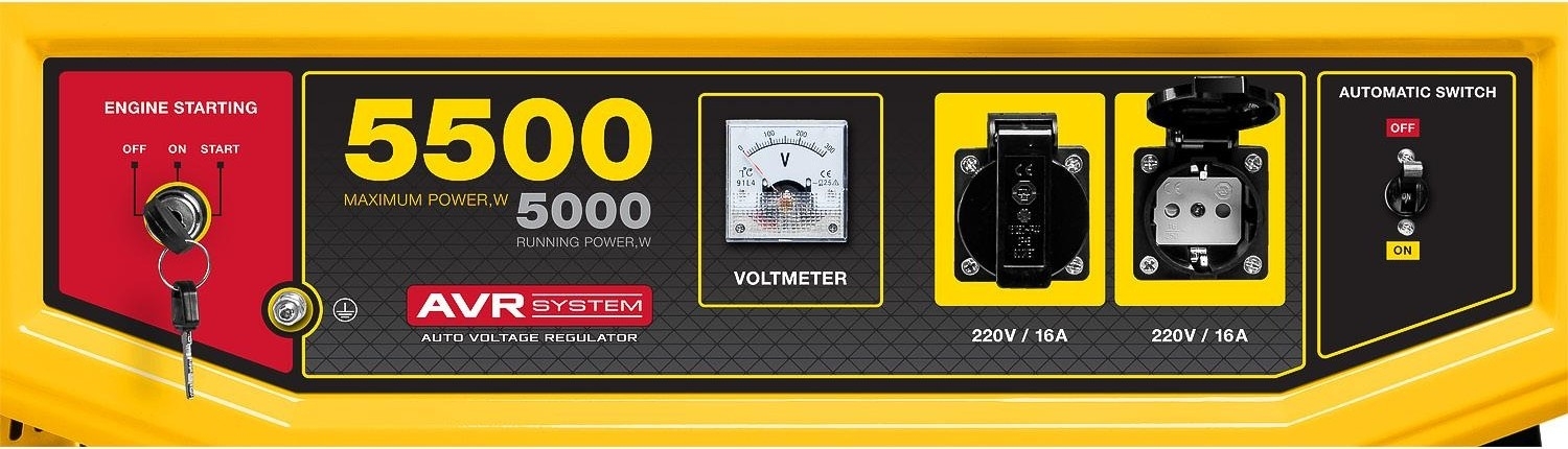 Генератор бензиновый STEHER GS-6500E, 5 кВт, Желтый детальное изображение - 4