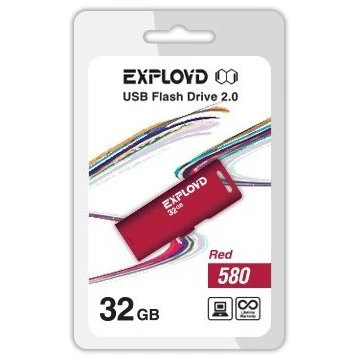 USB Flash накопитель Exployd 580 32 ГБ, красный детальное изображение - 1
