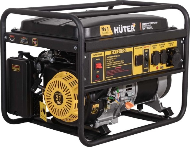 Генератор бензиновый HUTER DY13000L 64/1/78, 9.6 кВт, Черный детальное изображение - 4