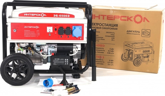 Генератор бензиновый ИНТЕРСКОЛ ЭБ-6500Э 795.0.0.40, 5 кВт, Белый №4