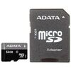 Карта памяти ADATA MicroSD + SD адаптер (AUSDX64GUICL10-RA1), 64 Гб вариант - 1