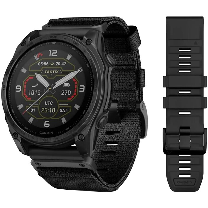 Смарт-часы Garmin Tactix 8 Solar Sapphire, 51 мм, Силиконовый браслет, Черный детальное изображение - 1
