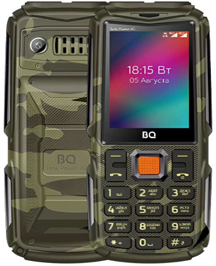 Мобильный телефон BQ 2410L Tank Power 4G, 256 Мб, Камуфляжный/Золотой, Dual mini-SIM №2