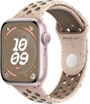 Умные часы Apple Watch Series 9 Pink Aluminum Case with Nike Sport Band Desert Stone, 45 mm, Пустынный камень детальное изображение - 1