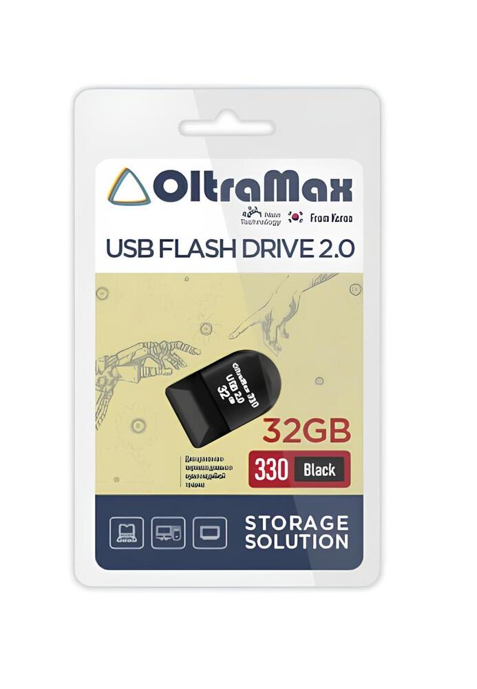 USB Flash накопитель OltraMax 330 32 ГБ, черный №1