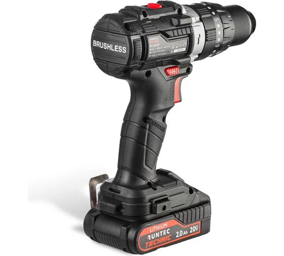 Аккумуляторная дрель-шуруповерт RUNTEC TECHNIC RT-ID40T, 18 В, 40 Нм, 2 А·ч детальное изображение - 2