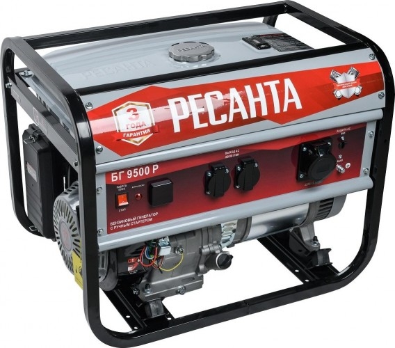 Генератор бензиновый Ресанта БГ 9500 Р 64/1/53, 7.5 кВт, Серый детальное изображение - 1