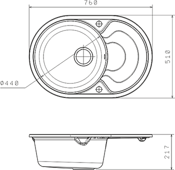 Кухонная мойка Florentina Rodos 760  детальное изображение - 2