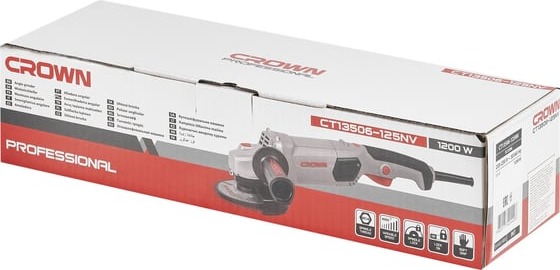 Угловая шлифовальная машина Crown CT13506125NV CT13506-125NV, 125 мм, 4000-11000 об/мин, 1200 Вт детальное изображение - 10