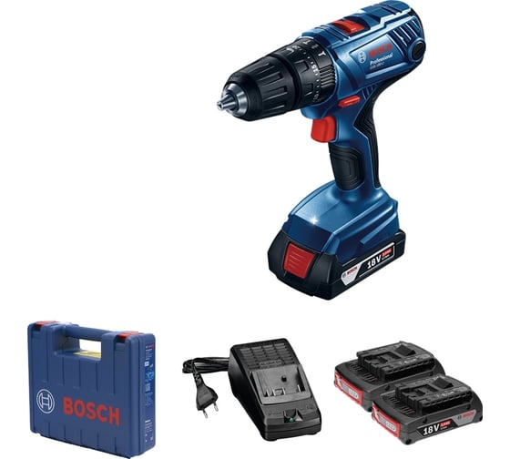 Аккумуляторная ударная дрель-шуруповерт Bosch GSB 180-LI, 18 В, 54 Нм, 2 А·ч, 06019F8323 детальное изображение - 1