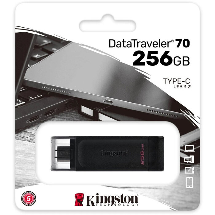 USB Flash накопитель Kingston DataTraveler DT70 (DT70/256 ГБ) 256 ГБ, черный №2