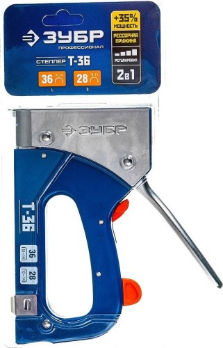 Скобозабиватель ручной ЗУБР ЭКСПЕРТ T-36 степлер для 2-в-1: тип 36 (10-14 мм) и тип 28 (9-1 31580 детальное изображение - 3