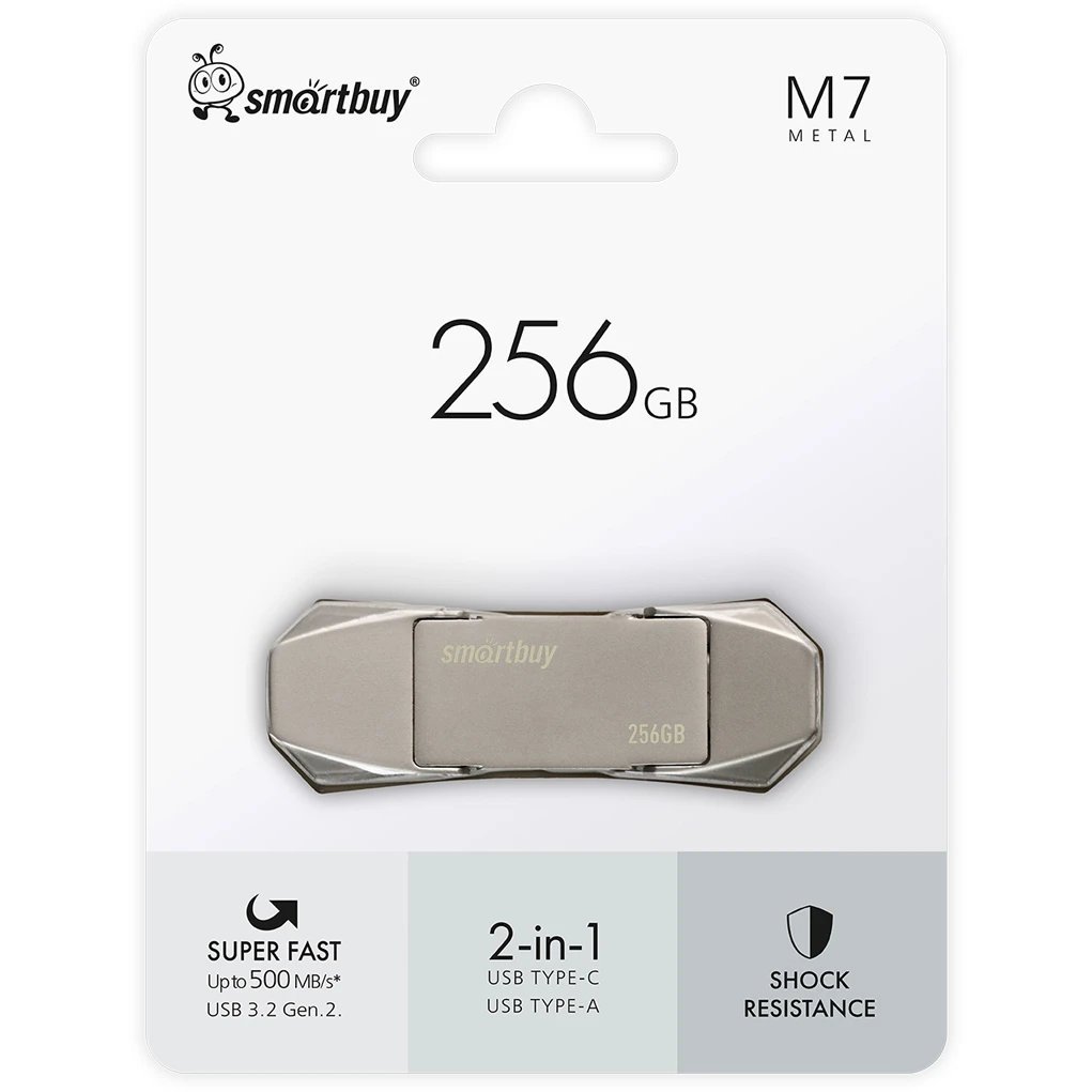 USB Flash накопитель SmartBuy M7 (SB256 ГБM7) 256 ГБ, серебряный детальное изображение - 1