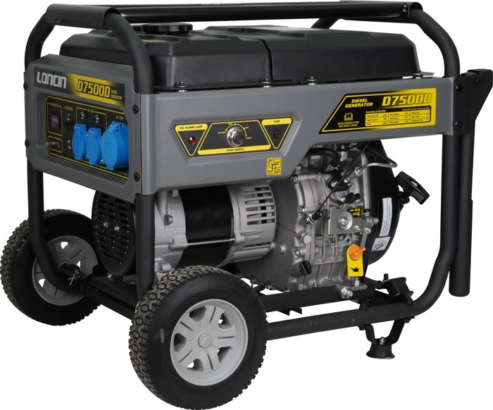 Генератор дизельный с воздушным охлаждением LONCIN LCD7500D 00-00154152, открытый, 5 кВт, Черный №1