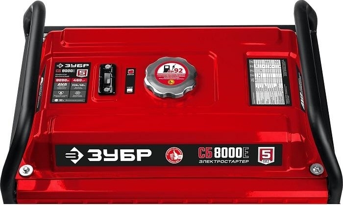 Генератор бензиновый ЗУБР СБ-8000Е, 7.5 кВт, Красный детальное изображение - 6