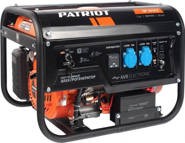 Генератор бензиновый PATRIOT GP 3510 E 474101540, 2.5 кВт, Черный детальное изображение - 1