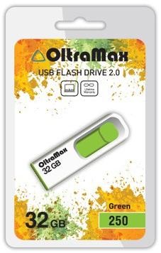 USB Flash накопитель OltraMax 250 32 ГБ, зеленый детальное изображение - 1