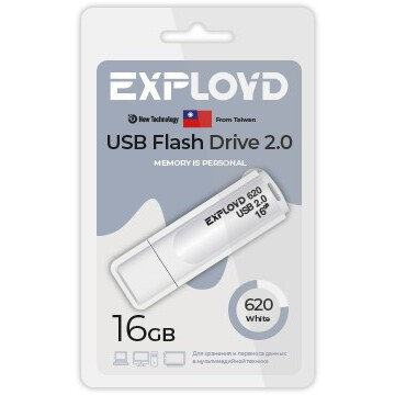 USB Flash накопитель Exployd 620 16 ГБ, белый детальное изображение - 1
