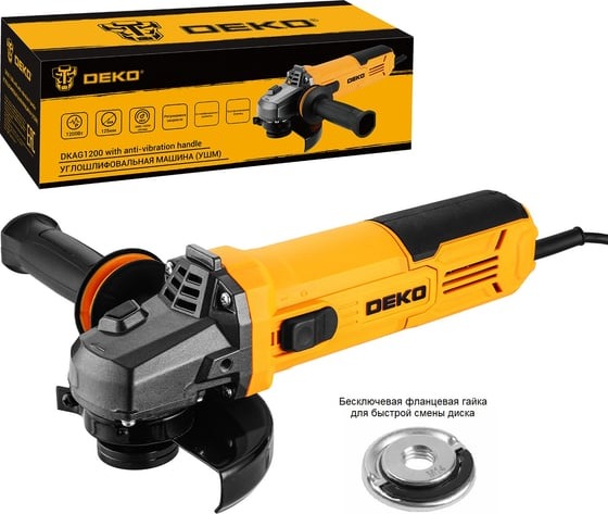 Углошлифовальная машина DEKO DKAG1200 085-1008, 125 мм, 3000-12000 об/мин, 1200 Вт детальное изображение - 3