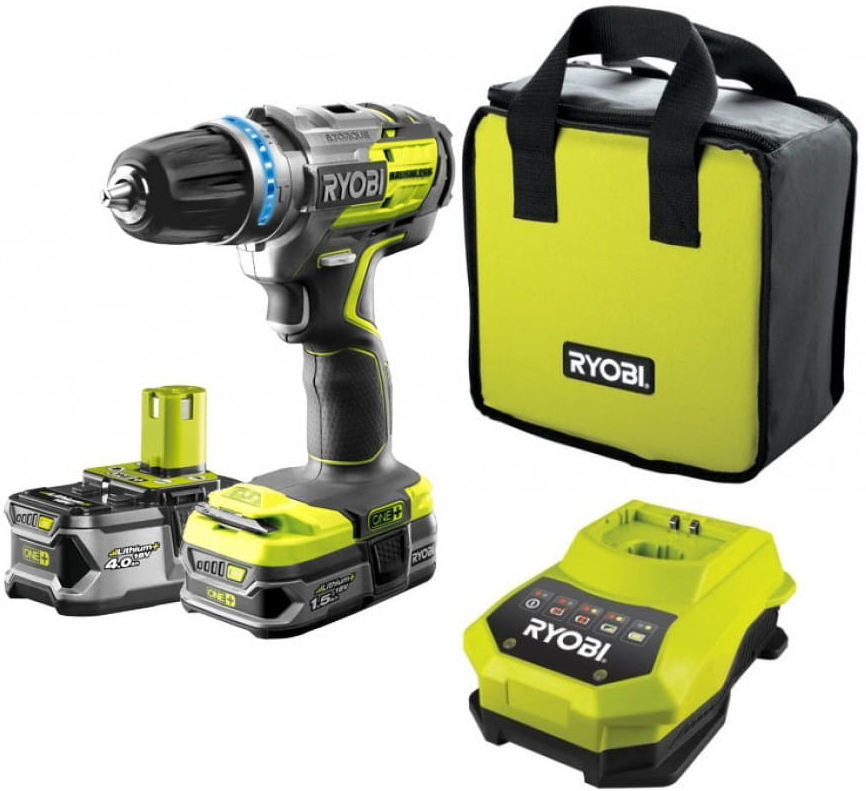 Аккумуляторная дрель-шуруповерт Ryobi R18PDBL-LL99S ONE+ 5133002442, 18 В, 60 Нм, 1.5/4 А·ч детальное изображение - 1