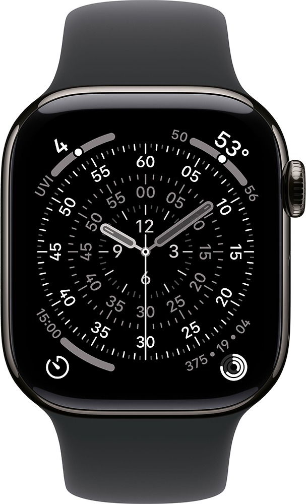 Умные часы Apple Watch Series 11 42 мм, Slate Titanium Case with Black Sport Band, GPS + Cellular, Каменно-серый детальное изображение - 2
