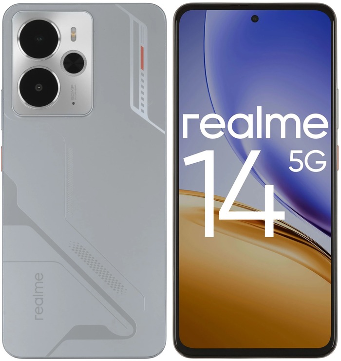 Смартфон Realme 14 5G 12/256 ГБ, Серебряный, Dual nano-SIM №1