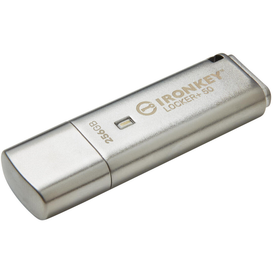 USB Flash накопитель Kingston IronKey Locker+ 50 (IKLP50/256 ГБ) 256 ГБ, серебряный детальное изображение - 1