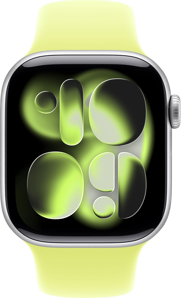 Умные часы Apple Watch Series 11 46 мм, Silver Aluminium Case with Neon Yellow Sport Band, GPS + Cellular, Неоновый желтый детальное изображение - 2