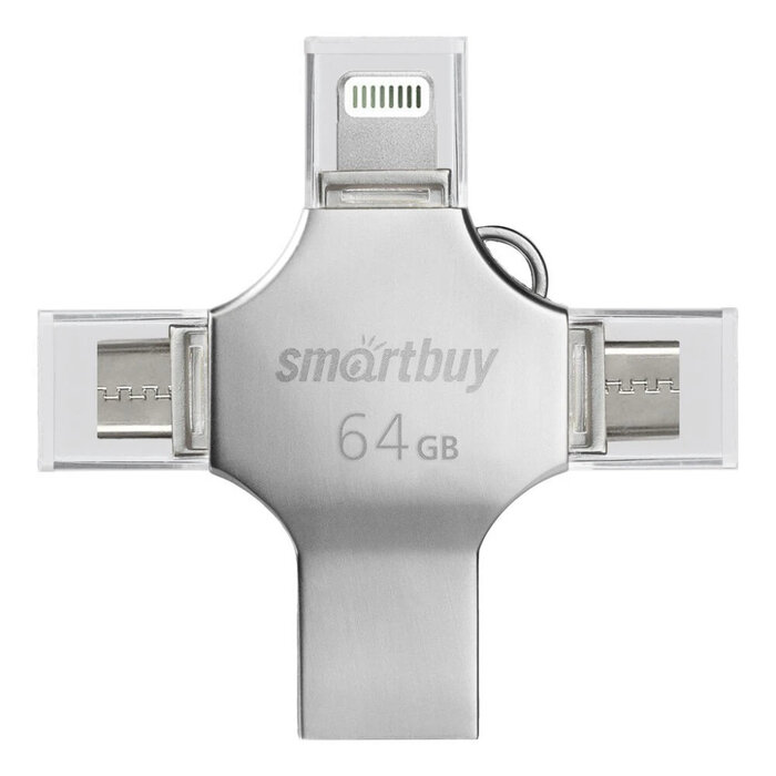 USB Flash накопитель SmartBuy MC15 Metal Quad (SB064 ГБMC15) 64 ГБ, серебряный №1
