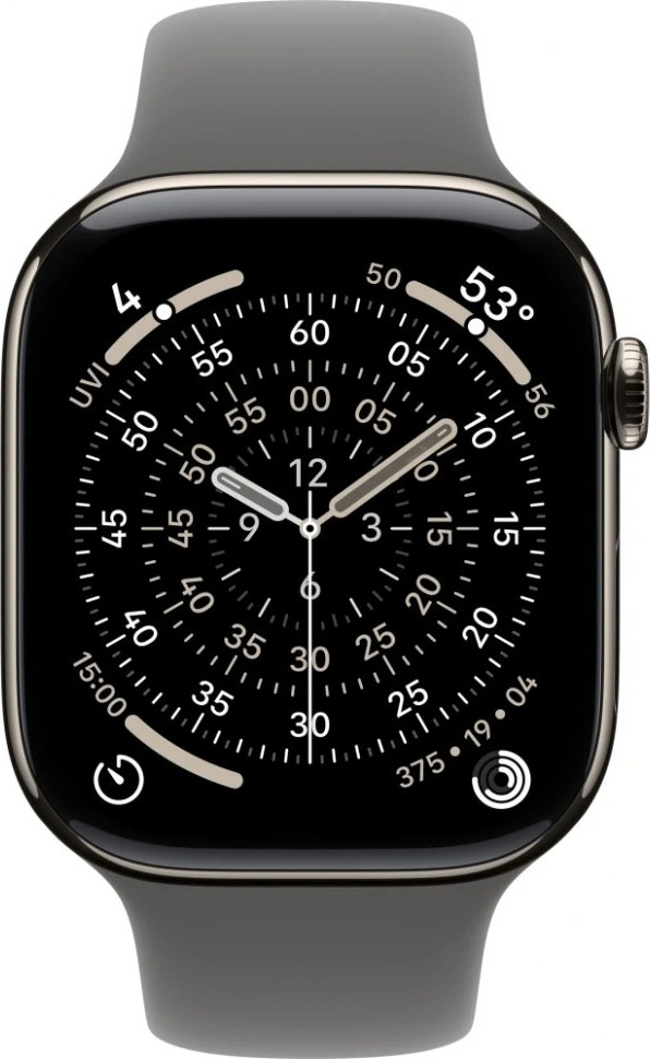 Умные часы Apple Watch Series 11 46 мм, Natural Titanium Case with Stone Gray Sport Band, GPS + Cellular, Каменно-серый детальное изображение - 2