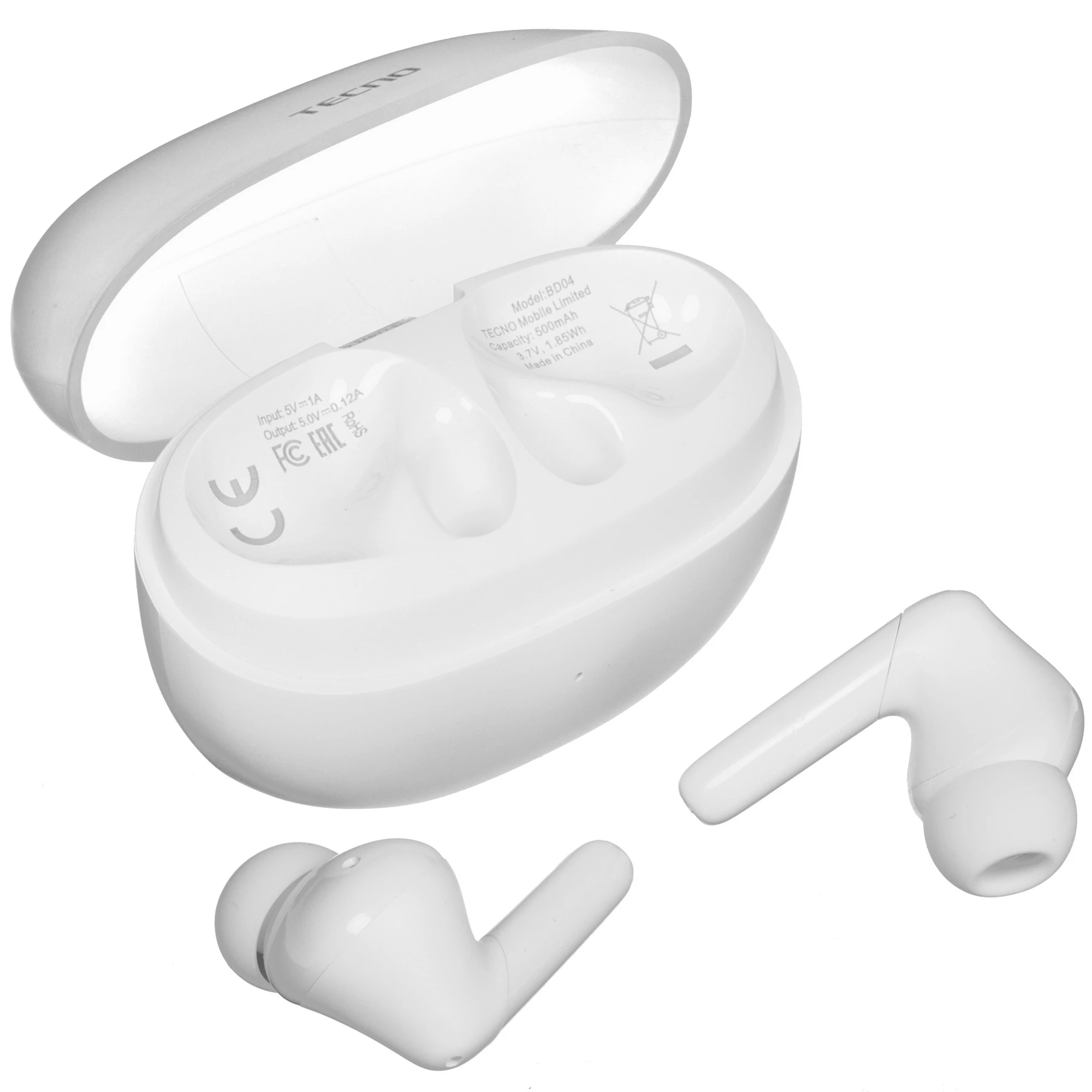 Беспроводные наушники Tecno Buds 4, Белый детальное изображение - 2