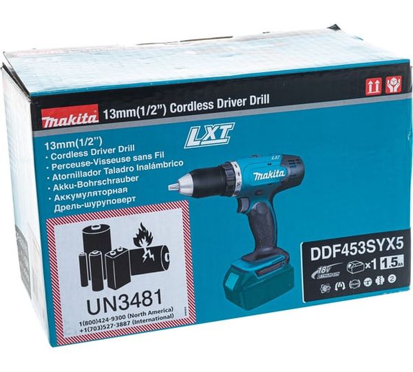 Аккумуляторная дрель-шуруповерт Makita DDF453SYX5, 18 В, 42 Нм, 1.5 А·ч  детальное изображение - 9