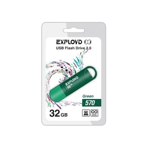 USB Flash накопитель Exployd 570 32 ГБ, зеленый детальное изображение - 1