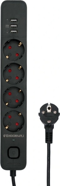 Сетевой фильтр Гарнизон EPS-4-U3-B-2, 2 м, Черный детальное изображение - 2