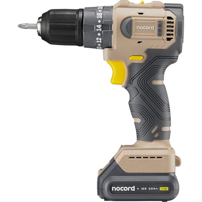 Аккумуляторная дрель-шуруповерт Nocord 901068.NBDI-12.2.20.A-2, 12 В, 40 Нм, 2 А·ч  №1