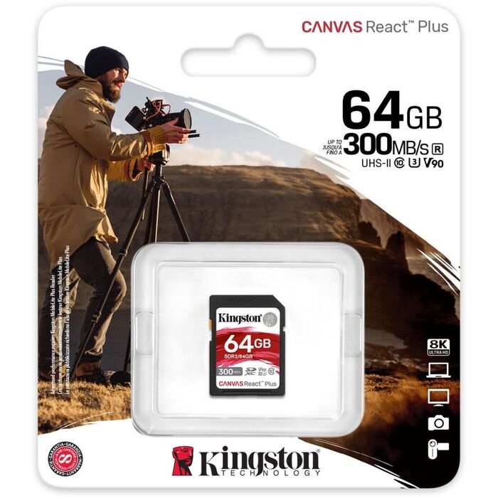 Карта памяти Kingston Canvas React Plus SD (SDR2/64GB), 64 Гб №3
