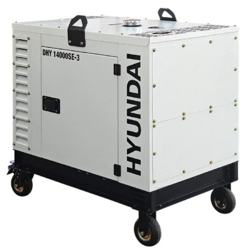 Генератор дизельный с воздушным охлаждением HYUNDAI DHY 14000SE-3, в кожухе, 10 кВт, Белый детальное изображение - 4