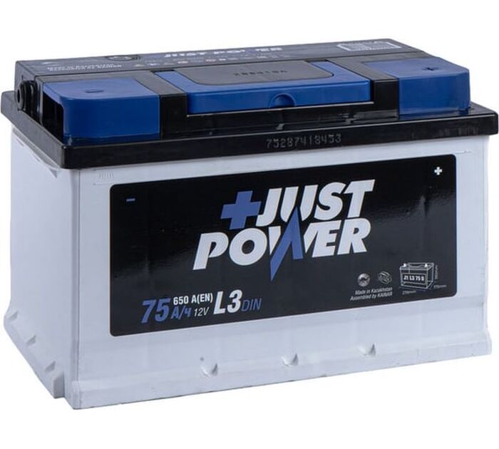 Аккумулятор JUST POWER+ R+ L3B EN, Обратная Поляроность, J1L3750, 75 А·ч №1