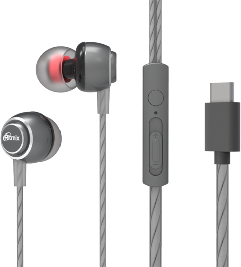 Проводные наушники Ritmix RH-150MC, Серый детальное изображение - 2