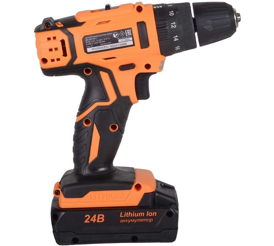 Аккумуляторная дрель-шуруповерт Вихрь ДА-24Л-2кУ 72/14/19, 24 В, 55 Нм, 2 А·ч детальное изображение - 7