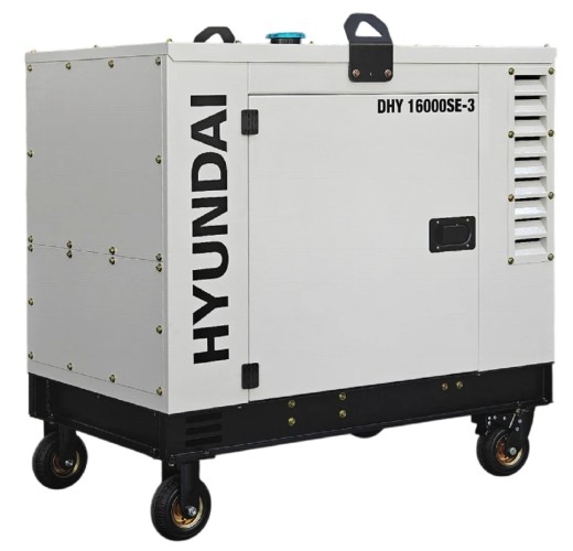 Генератор дизельный с воздушным охлаждением HYUNDAI DHY 16000SE-3, в кожухе, 12 кВт, Белый детальное изображение - 5