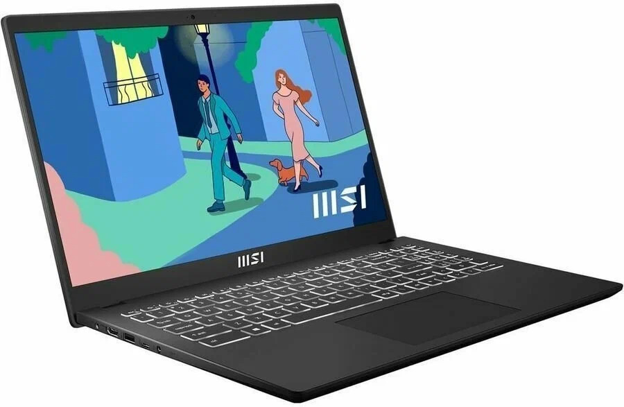 Ноутбук MSI Modern 15 B12M-213XRU, RAM 16 ГБ, SSD 512 ГБ, Intel Iris Xe Graphics, без ОС, Черный детальное изображение - 2