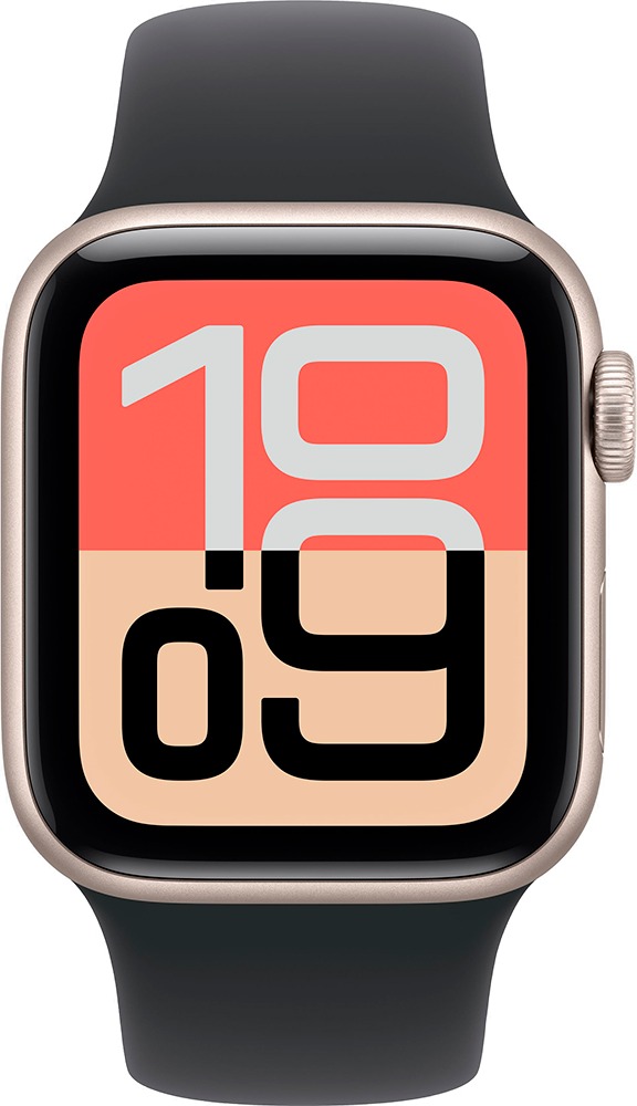 Умные часы Apple Watch SE 3 40 мм, GPS, Starlight Aluminium Case with Black Sport Band, Сияющая звезда/Черный детальное изображение - 2