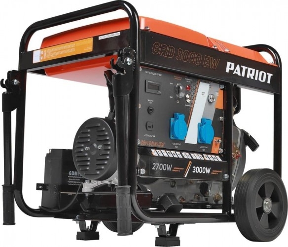 Генератор дизельный с воздушным охлаждением PATRIOT GRD 3000EW 472702235, открытый, 2.7 кВт, Черный детальное изображение - 3