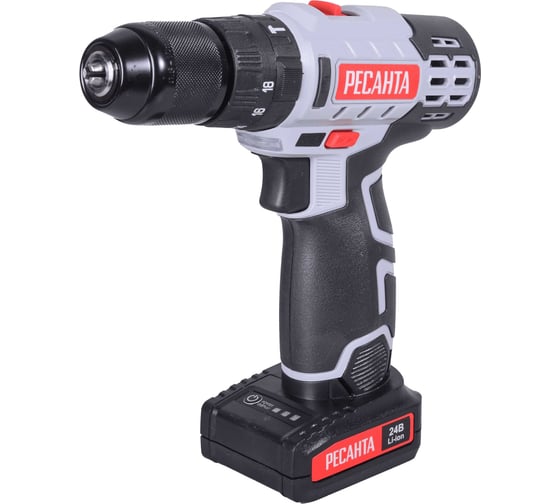Аккумуляторная дрель-шуруповерт Ресанта ДА-24-2ЛК-У 75/14/8, 24 В, 60 Нм, 2 А·ч детальное изображение - 2